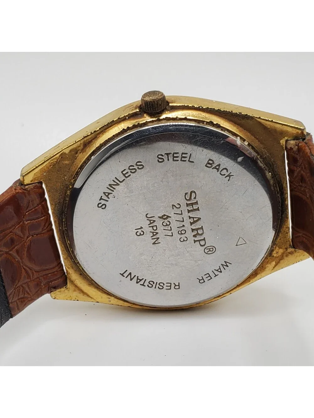 Vintage Sharp Quartz Watch 34mm Day/Date Dial Gold Tone New Battery